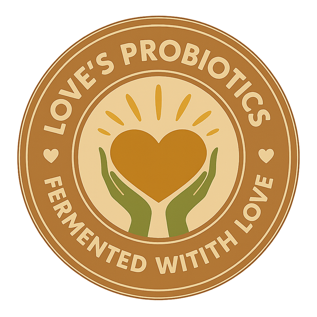 Love's Probiotic Foods logo badge in circular format